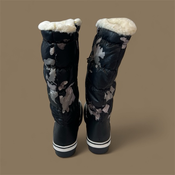 GlobalWin Women's Black & Gray Camouflage Snow Boots • Faux Fur Lining •Size 8.5 - Picture 8 of 16